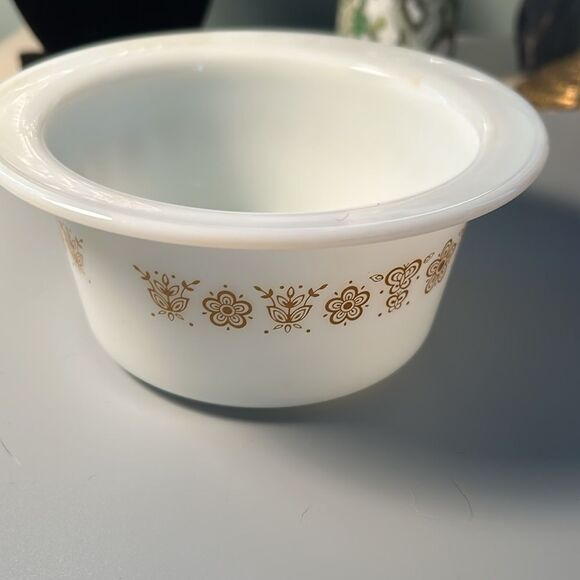 Vintage Pyrex #75 Butter Bowl Butterfly Gold Tub Dish No Lid Corning NY USA - Picture 8 of 8